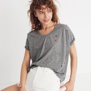 EUC Madewell Embroidered U-neck Tee